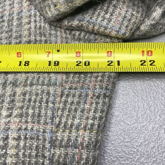 Vintage OAKTON LTD Blazer 100% Wool Plaid Tweed Sport Coat Jacket Mens 42L Gray - Picture 7 of 13